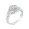 Thumbnail Image 1 of Composite Diamond Accent Bypass Swirl Ring in Sterling Silver