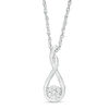 Composite Diamond Accent Teardrop Pendant in Sterling Silver