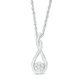 Composite Diamond Accent Teardrop Pendant in Sterling Silver