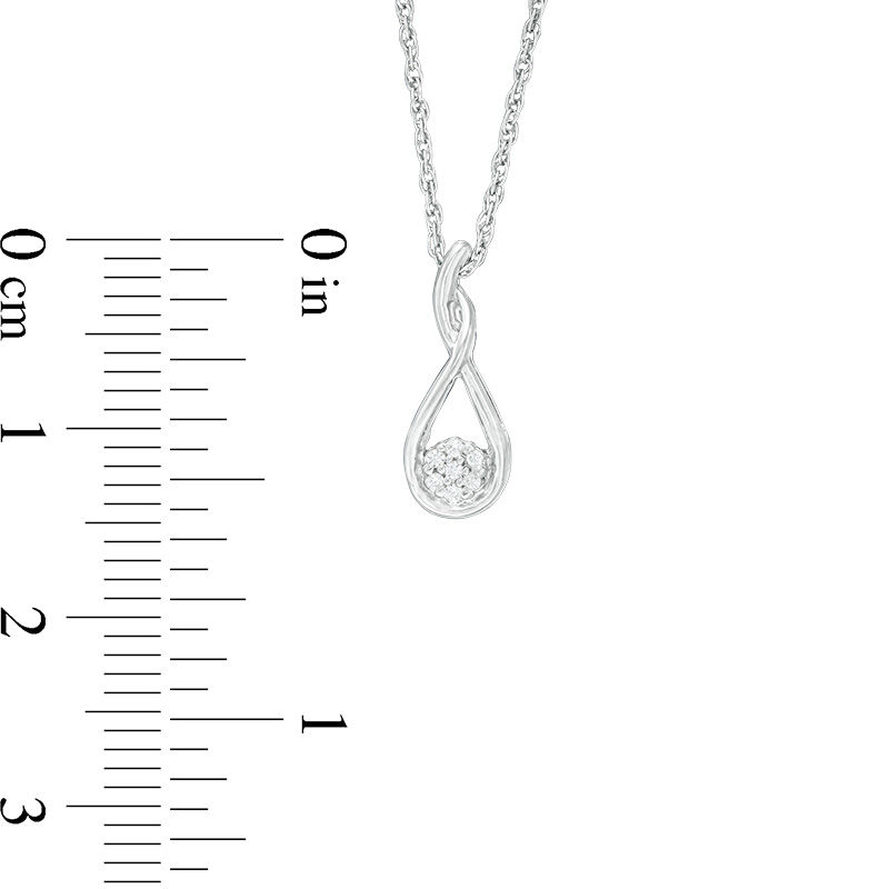 Composite Diamond Accent Teardrop Pendant in Sterling Silver