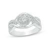 Thumbnail Image 1 of Composite Diamond Accent Bypass Ring in Sterling Silver