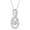 Thumbnail Image 0 of Diamond Accent Intertwining Infinity Pendant in Sterling Silver