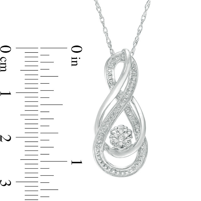 Diamond Accent Intertwining Infinity Pendant in Sterling Silver