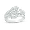 Thumbnail Image 0 of Diamond Accent Three Stone Bypass Ring in Sterling Silver