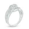 Diamond Accent Three Stone Bypass Ring in Sterling Silver