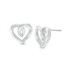 Thumbnail Image 0 of Diamond Accent Loop Heart Stud Earrings in Sterling Silver