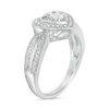 Composite Diamond Accent Heart Frame Ring in Sterling Silver