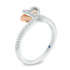 The Kindred Heart from Vera Wang Love Collection Diamond Ring in Sterling Silver and 14K Rose Gold