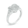Thumbnail Image 1 of Multi-Diamond Accent Frame Heart Ring in Sterling Silver