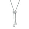 Thumbnail Image 1 of The Kindred Heart from Vera Wang Love Collection 0.12 CT. T.W. Diamond Bolo Bracelet in Sterling Silver - 9.5"