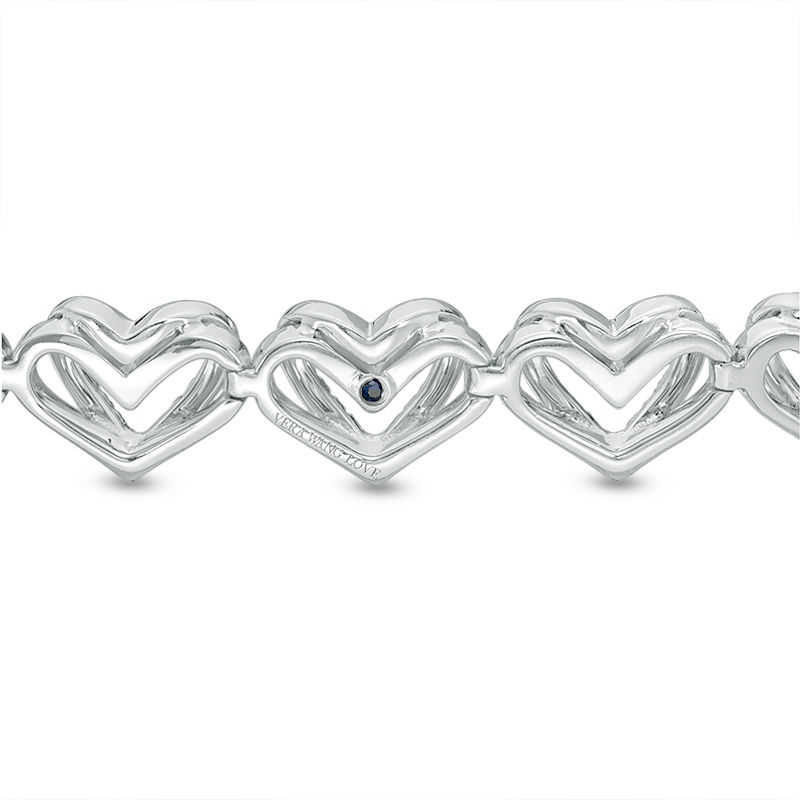 The Kindred Heart from Vera Wang Love Collection 0.12 CT. T.W. Diamond Bolo Bracelet in Sterling Silver - 9.5"