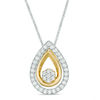 Thumbnail Image 1 of Convertibilities 0.25 CT. T.W. Composite Diamond Teardrop Frame Three-in-One Pendant in Sterling Silver and 10K Gold