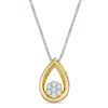 Thumbnail Image 2 of Convertibilities 0.25 CT. T.W. Composite Diamond Teardrop Frame Three-in-One Pendant in Sterling Silver and 10K Gold