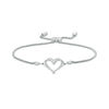 Thumbnail Image 1 of The Kindred Heart from Vera Wang Love Collection 0.09 CT. T.W. Diamond Bolo Bracelet in Sterling Silver - 9.5"