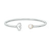 Thumbnail Image 0 of The Kindred Heart from Vera Wang Love Collection Cultured Freshwater Pearl and Diamond Bangle in Sterling Silver - 7.5"