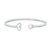 The Kindred Heart from Vera Wang Love Collection Freshwater Cultured Pearl and Diamond Bangle in Sterling Silver-7.5"