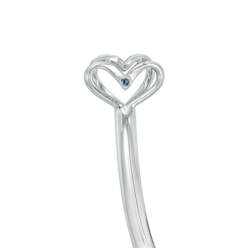The Kindred Heart from Vera Wang Love Collection Cultured Freshwater Pearl and Diamond Bangle in Sterling Silver - 7.5"