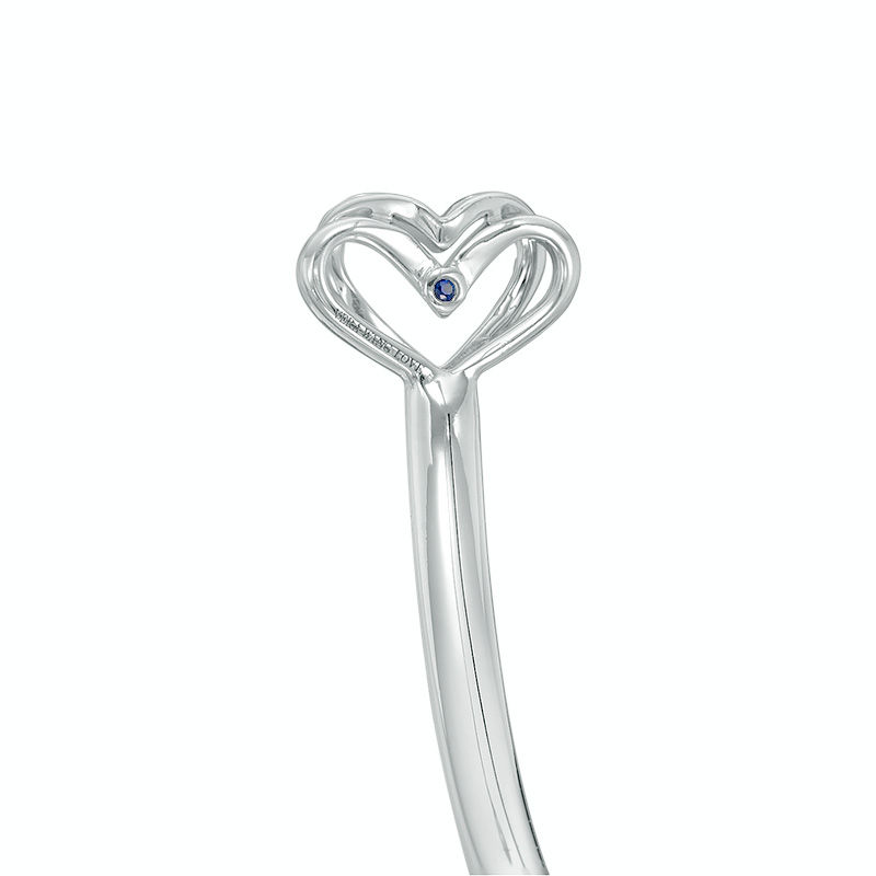 Main Image 2 of The Kindred Heart from Vera Wang Love Collection Freshwater Cultured Pearl and Diamond Bangle in Sterling Silver-7.5"