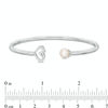 Thumbnail Image 2 of The Kindred Heart from Vera Wang Love Collection Cultured Freshwater Pearl and Diamond Bangle in Sterling Silver - 7.5"