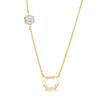 Lab-Created White Sapphire Hexagon Necklace in 10K Gold - 17.5"