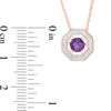 Unstoppable Love™ 5.0mm Amethyst and 0.085 CT. T.W. Diamond Octagon Pendant in 10K Rose Gold