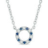 Vera Wang Love Collection Blue Sapphire and Diamond Accent Open Circle Necklace in Sterling Silver - 19"