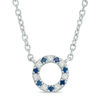 Vera Wang Love Collection Blue Sapphire and Diamond Accent Open Circle Necklace in Sterling Silver - 19"
