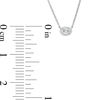 0.09 CT. Oval Diamond Solitaire Necklace in 10K White Gold