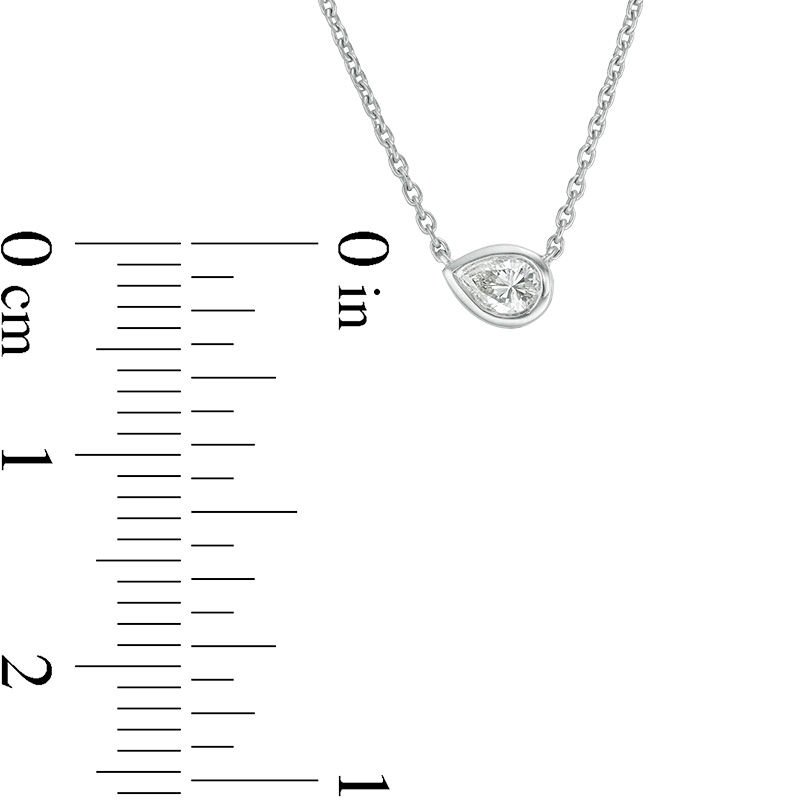 0.09 CT. Pear-Shaped Diamond Solitaire Necklace in 10K White Gold