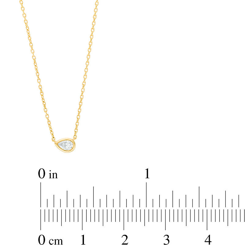 0.09 CT. Pear-Shaped Diamond Solitaire Necklace in 10K Gold