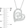 Thumbnail Image 1 of Diamond Accent Tilted Double Heart Pendant in Sterling Silver