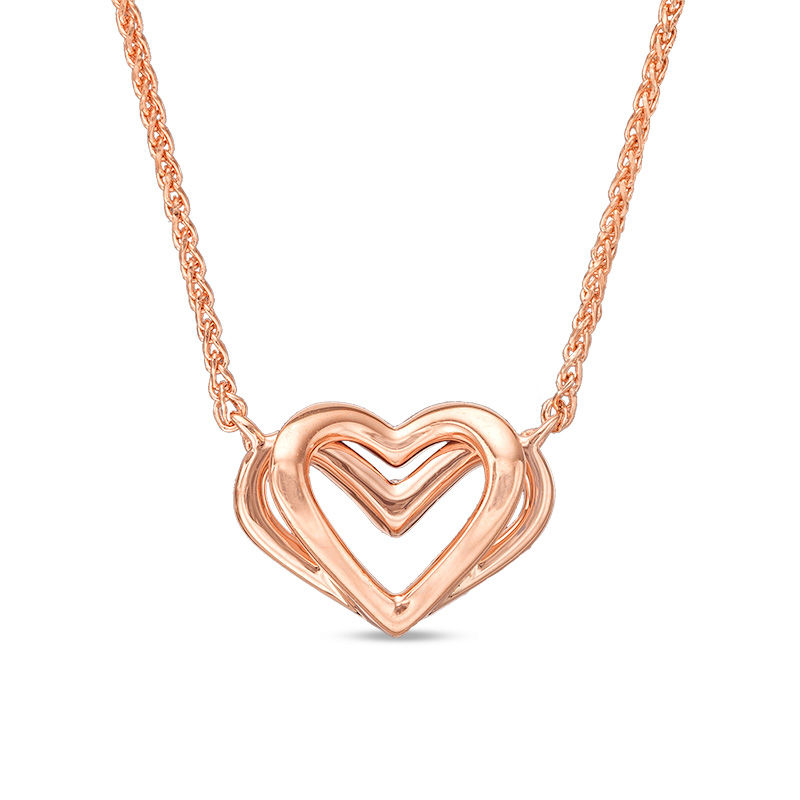 The Kindred Heart from Vera Wang Love Collection Mini Necklace in 14K Rose Gold - 19"