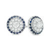 Vera Wang Love Collection 0.23 CT. T.W. Diamond and Blue Sapphire Frame Stud Earrings in 14K White Gold