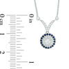 Vera Wang Love Collection 0.18 CT. T.W. Diamond and Blue Sapphire Frame Chevron Necklace in 14K White Gold - 19"