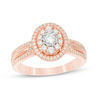 Thumbnail Image 0 of 0.45 CT. T.W. Diamond Double Oval Frame Engagement Ring in 10K Rose Gold