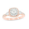 Thumbnail Image 0 of 0.95 CT. T.W. Diamond Past Present Future® Double Frame Engagement Ring in 14K Rose Gold
