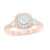 0.95 CT. T.W. Diamond Past Present Future® Double Frame Engagement Ring in 14K Rose Gold