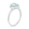 Thumbnail Image 2 of 6.0mm Sky Blue Topaz and 0.15 CT. T.W. Diamond Orbit Frame Ring in 10K White Gold