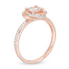 Thumbnail Image 1 of 6.0mm Morganite and 0.15 CT. T.W. Diamond Orbit Frame Ring in 10K Rose Gold