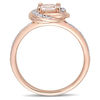 Thumbnail Image 3 of 6.0mm Morganite and 0.15 CT. T.W. Diamond Orbit Frame Ring in 10K Rose Gold