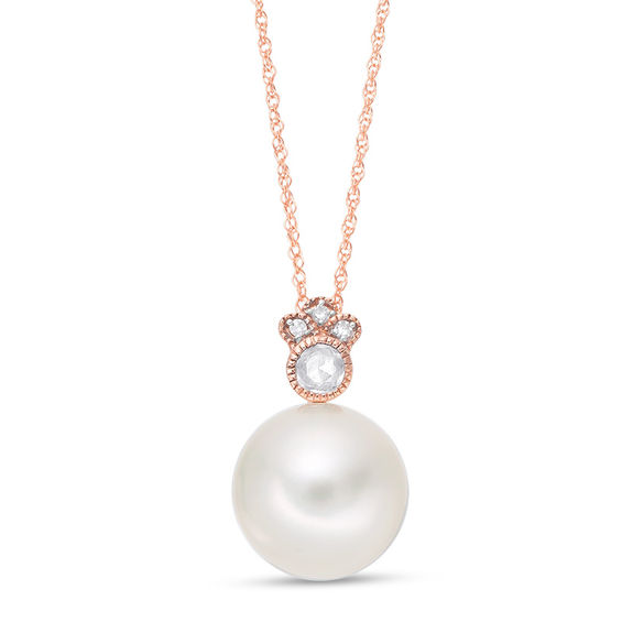 Cultured Freshwater Pearl, White Sapphire and Diamond Accent Vintage ...