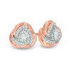 Thumbnail Image 0 of 0.146 CT. T.W. Diamond Love Knot Stud Earrings in 10K Rose Gold