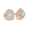 Thumbnail Image 1 of 0.146 CT. T.W. Diamond Love Knot Stud Earrings in 10K Rose Gold