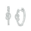 Thumbnail Image 0 of 0.147 CT. T.W. Diamond Knot Hoop Earrings in Sterling Silver
