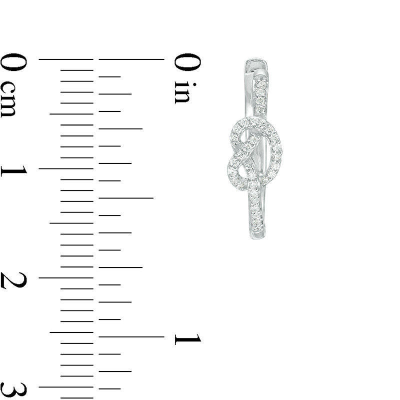 0.147 CT. T.W. Diamond Knot Hoop Earrings in Sterling Silver