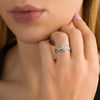 Thumbnail Image 2 of 0.116 CT. T.W. Diamond Heart Frame Promise Ring in Sterling Silver