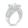 Thumbnail Image 1 of 2.01 CT. T.W. Composite Princess-Cut Diamond Frame Multi-Row Engagement Ring in 10K White Gold