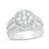 Thumbnail Image 0 of 2.00 CT. T.W. Composite Diamond Frame Multi-Row Vintage-Style Engagement Ring in 10K White Gold
