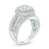Thumbnail Image 1 of 2.00 CT. T.W. Composite Diamond Frame Multi-Row Vintage-Style Engagement Ring in 10K White Gold