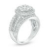 Thumbnail Image 2 of 2.00 CT. T.W. Composite Diamond Frame Multi-Row Vintage-Style Engagement Ring in 10K White Gold